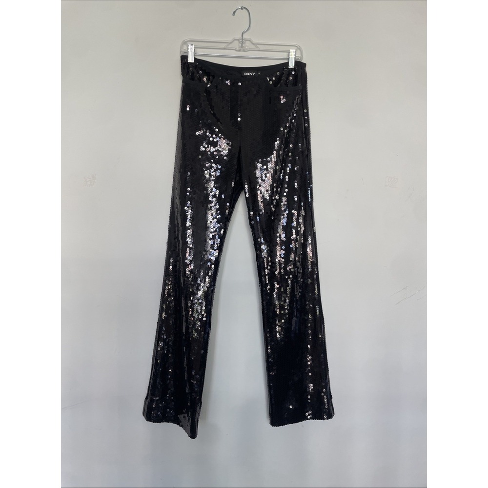 DKNY sequin black pants woman size 10